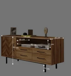 Outlet Wohnen Wildeiche Lowboard modern-elegant - Kerfa