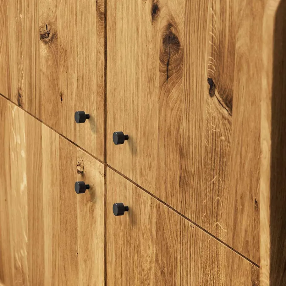 Sale Wohnen Wildeiche Midcentury Highboard mit 4 Türen - Hardus I