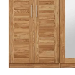New Wohnen Wildeiche Schlafzimmerschrank Cranos mit Spiegel