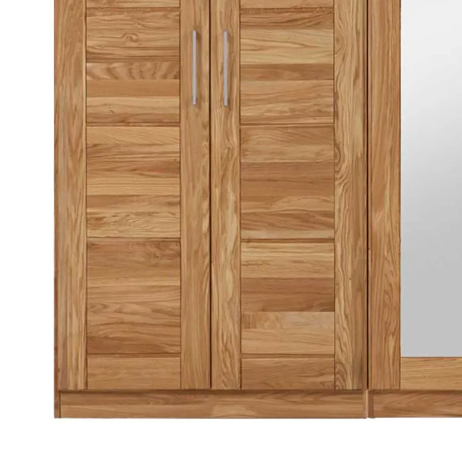 New Wohnen Wildeiche Schlafzimmerschrank Cranos mit Spiegel