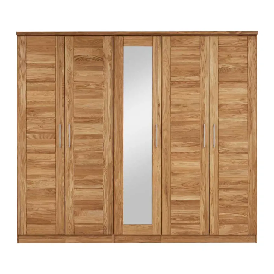 New Wohnen Wildeiche Schlafzimmerschrank Cranos mit Spiegel