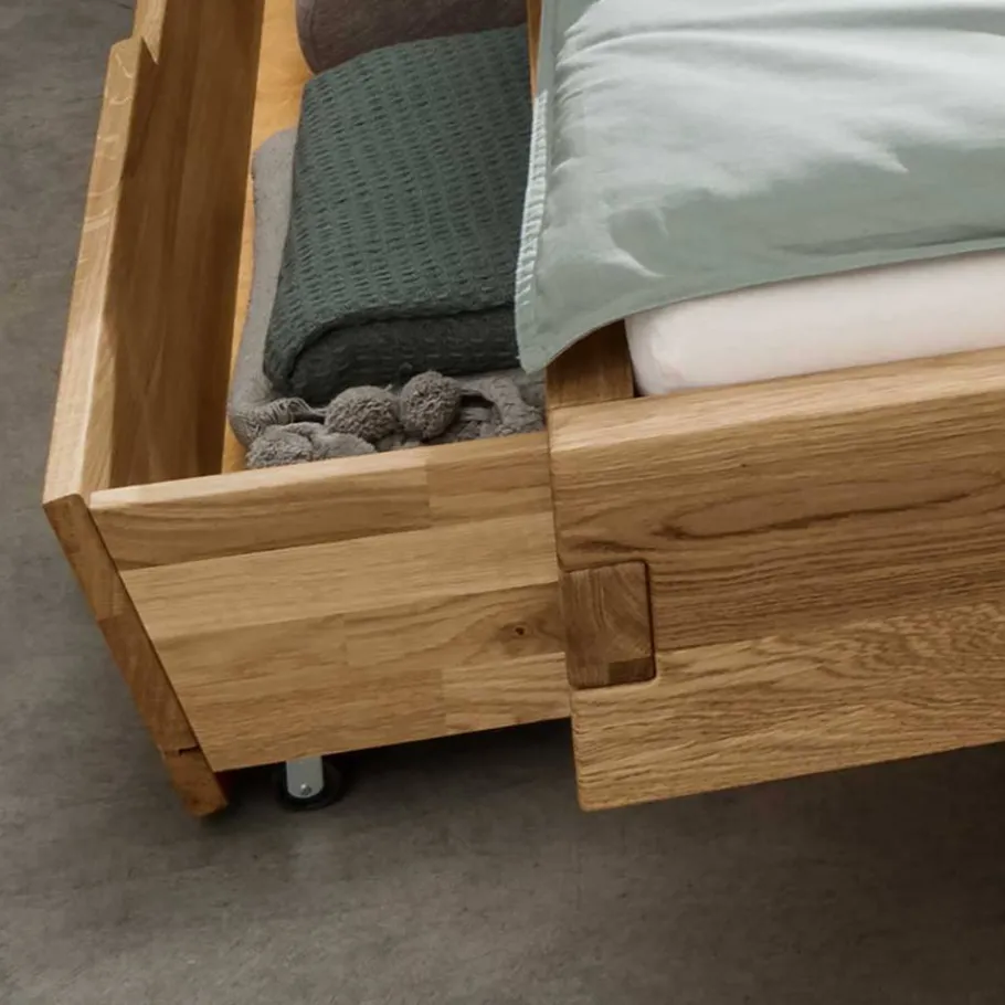 Outlet Wohnen Wildeiche Schwebebett in Doppelbettgrößen - Aryvano