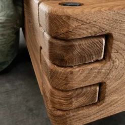 Discount Wohnen Wildeiche Schwebebett mit Naturkanten Kopfteil - Castro