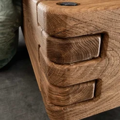 Outlet Wohnen Wildeichebett mit Balken-Kopfteil - Swan