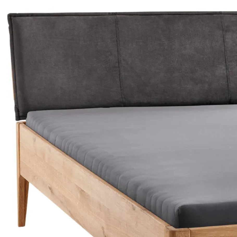 Hot Wohnen Wildeichebett mit Stoff-Kopfteil - Babahira