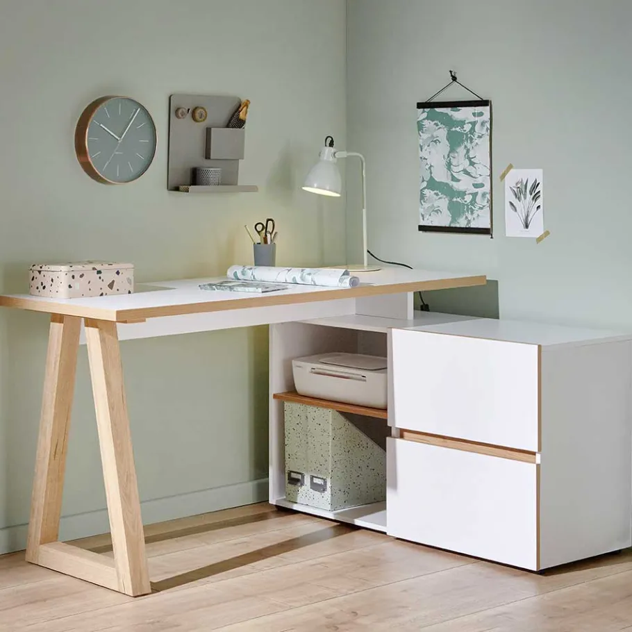 Sale Wohnen Winkel Skandi Design Schreibtisch mit Stauraum - Piatra