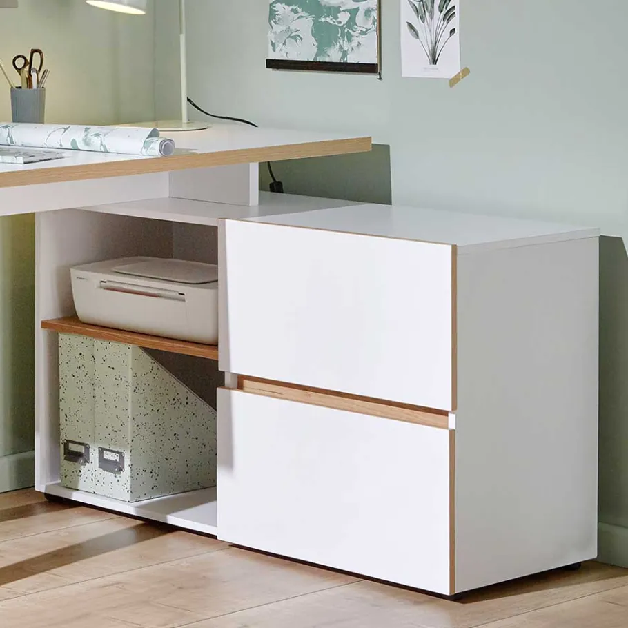 Sale Wohnen Winkel Skandi Design Schreibtisch mit Stauraum - Piatra