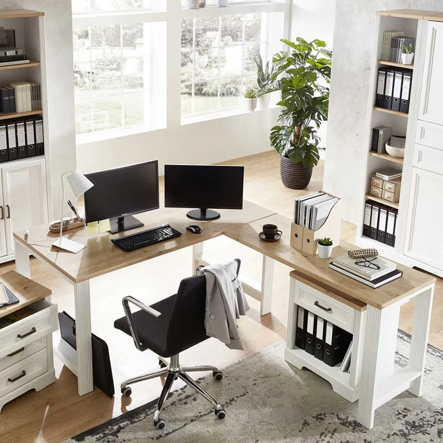 Clearance Wohnen Winkel-Schreibtisch im Landhausstil - Mehady