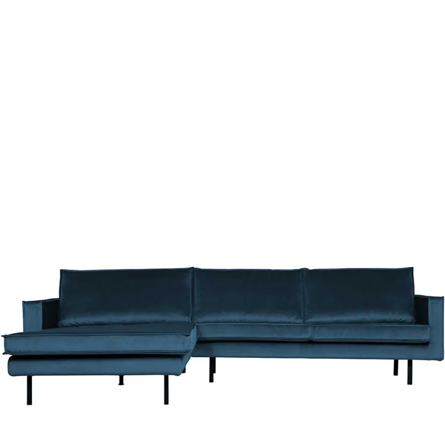 Sale Wohnen Wohnlandschaft L Sofa in Blau Samt - Cumagon