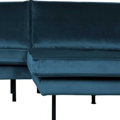 Sale Wohnen Wohnlandschaft L Sofa in Blau Samt - Cumagon