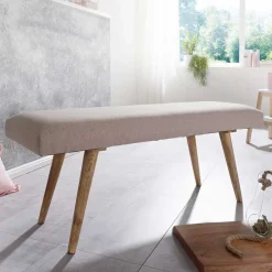 Clearance Wohnen Wohnraum Retro Polsterbank in Beige - Vergavo