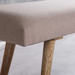 Clearance Wohnen Wohnraum Retro Polsterbank in Beige - Vergavo