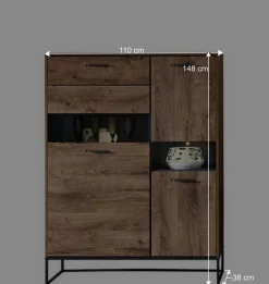 New Wohnen Wohnwand Möbel im Industrial Style - Xindus (dreiteilig)