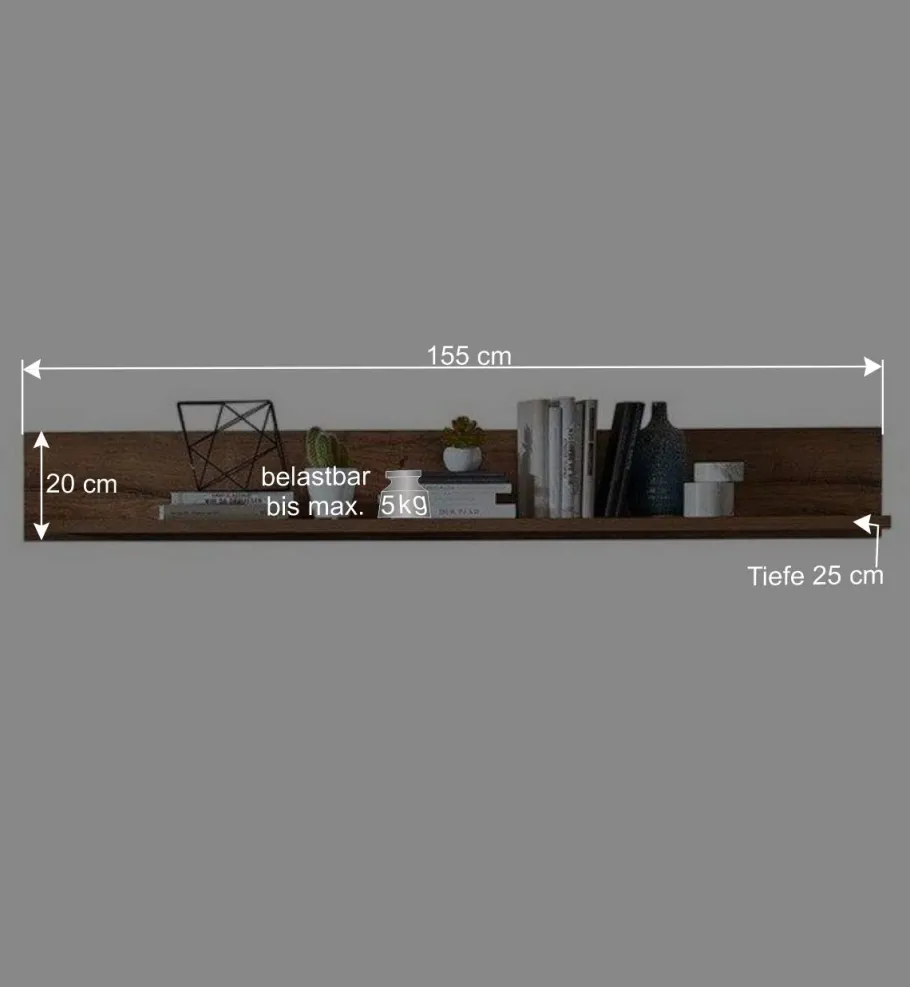New Wohnen Wohnwand Möbel im Industrial Style - Xindus (dreiteilig)