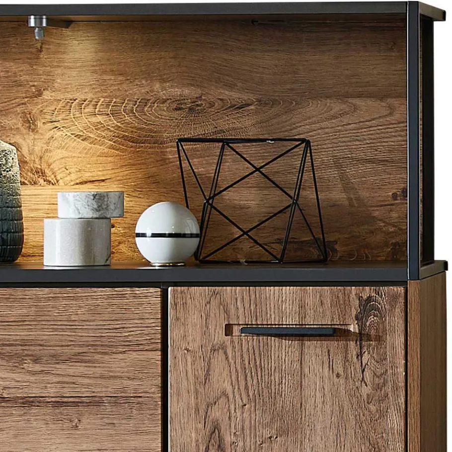 New Wohnen Wohnwand Möbel im Industrial Style - Xindus (dreiteilig)
