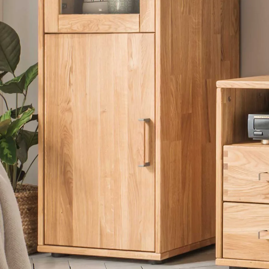 Outlet Wohnen Wohnwand Standvitrine aus Holz - Teano