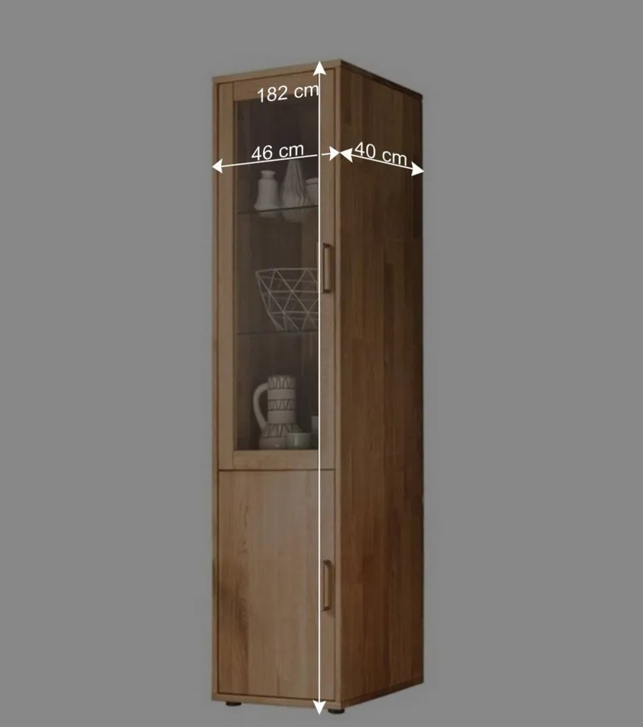 Outlet Wohnen Wohnwand Standvitrine aus Holz - Teano