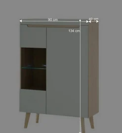 Discount Wohnen Wohnzimmer Anbauwand im Skandi Design - Armina (vierteilig)