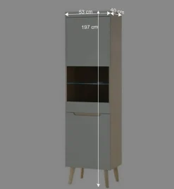 Discount Wohnen Wohnzimmer Anbauwand im Skandi Design - Armina (vierteilig)