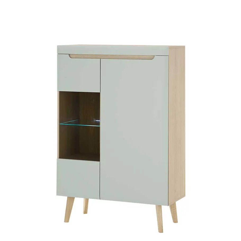 Discount Wohnen Wohnzimmer Anbauwand im Skandi Design - Armina (vierteilig)