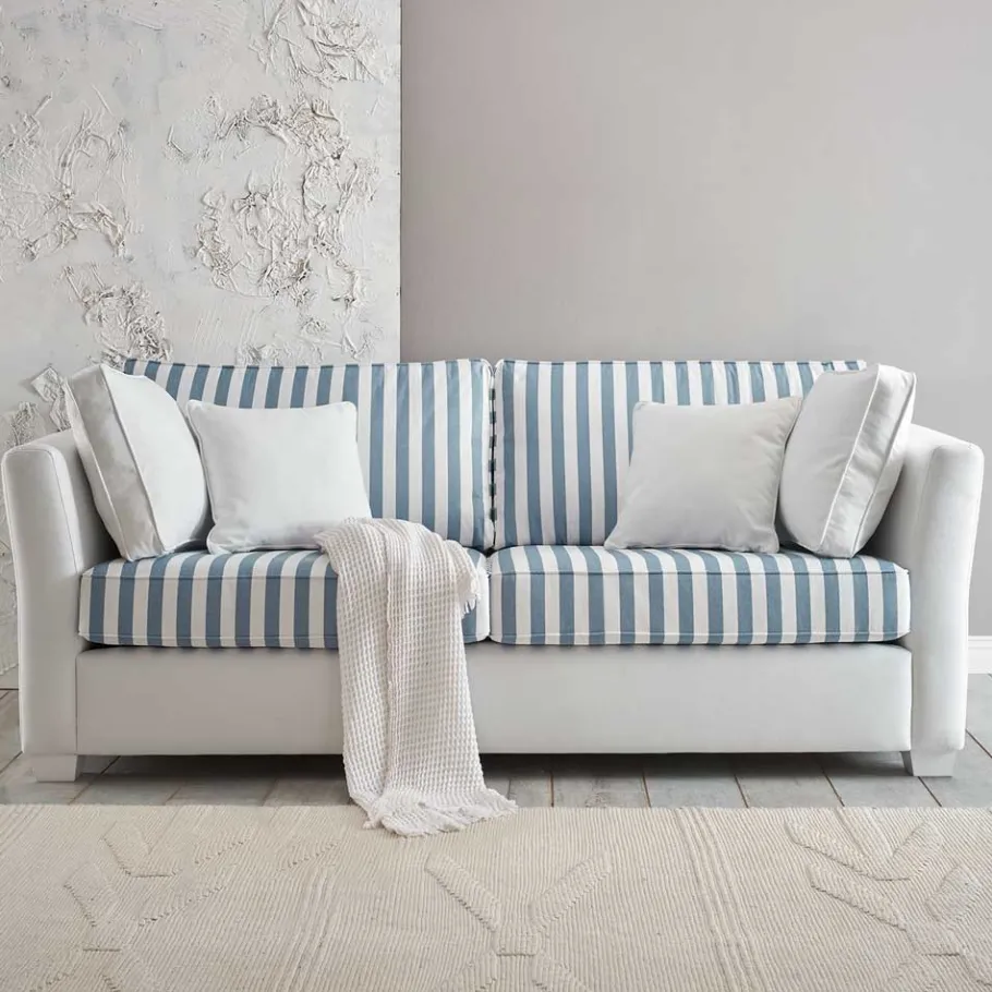 Clearance Wohnen Wohnzimmer Couch im maritimen Landhaus Look - Ganbriassa