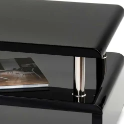 Outlet Wohnen Wohnzimmer Couchtisch in Schwarz hochglänzend - Jusip