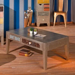 New Wohnen Wohnzimmer Couchtisch Rembia in Silber