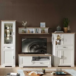 Outlet Wohnen Wohnzimmer Country Möbel Set - Sinolita (vierteilig)