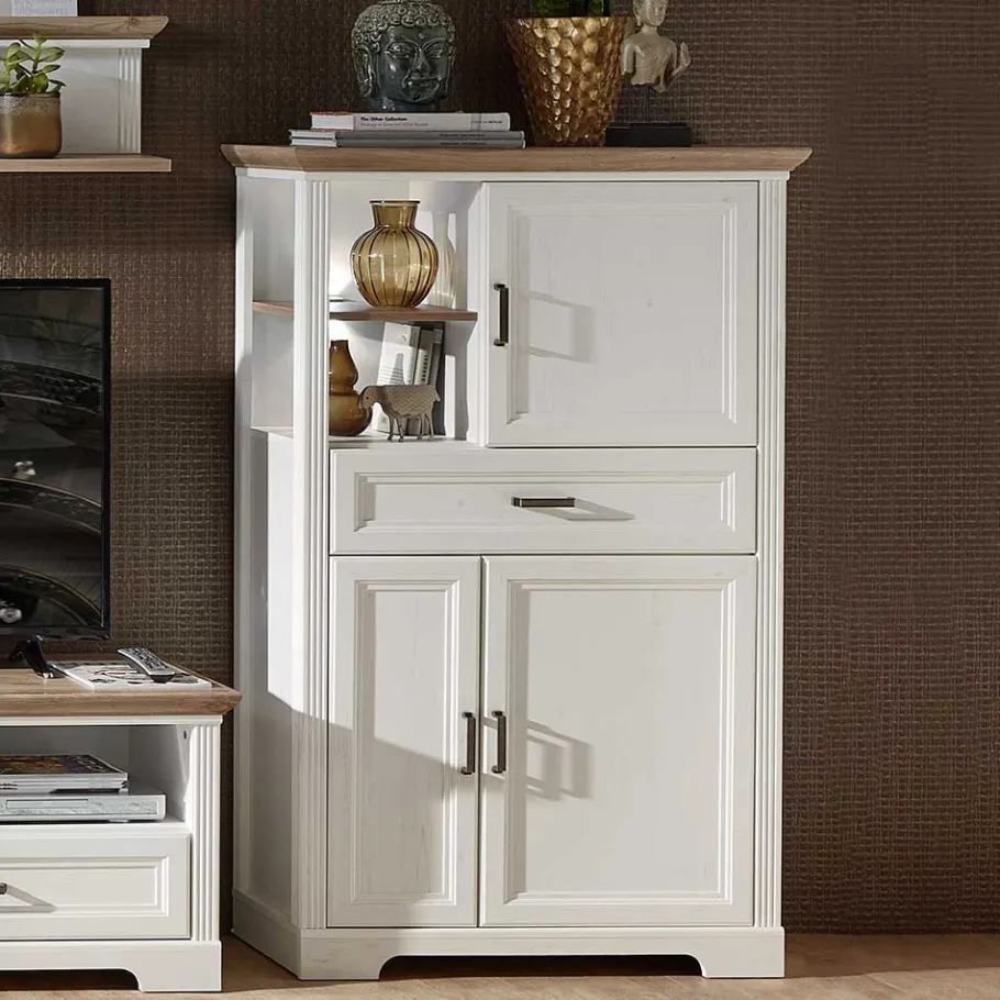 Outlet Wohnen Wohnzimmer Country Möbel Set - Sinolita (vierteilig)