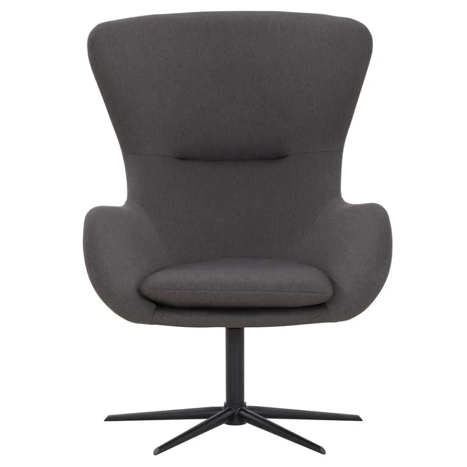 Hot Wohnen Wohnzimmer Designsessel in Dunkelgrau Stoff - Dessina