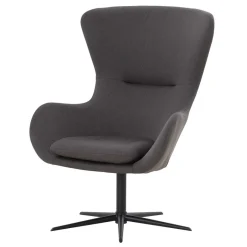 Hot Wohnen Wohnzimmer Designsessel in Dunkelgrau Stoff - Dessina