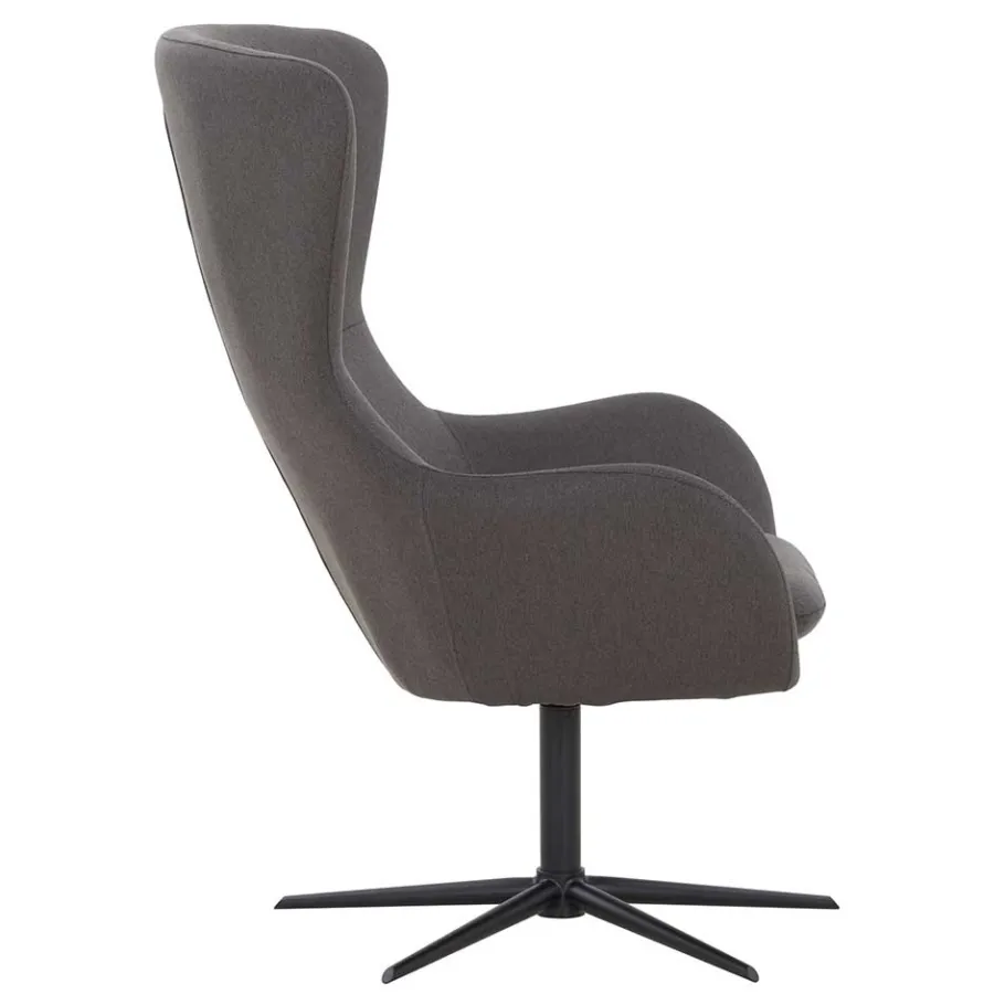 Hot Wohnen Wohnzimmer Designsessel in Dunkelgrau Stoff - Dessina