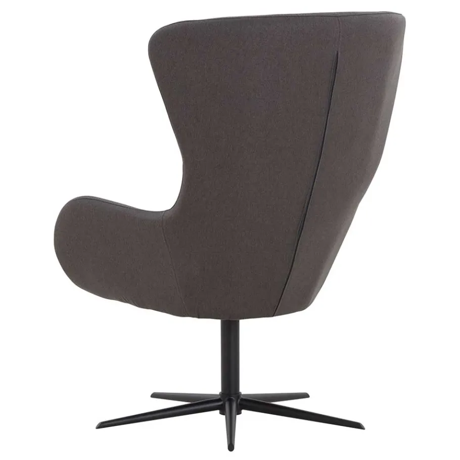 Hot Wohnen Wohnzimmer Designsessel in Dunkelgrau Stoff - Dessina