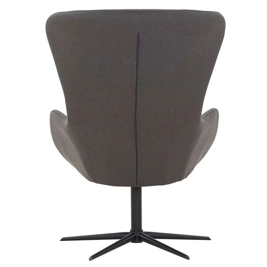 Hot Wohnen Wohnzimmer Designsessel in Dunkelgrau Stoff - Dessina