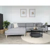 Best Wohnen Wohnzimmer Ecksofa in Hellgrau mit Buche - Lelyo