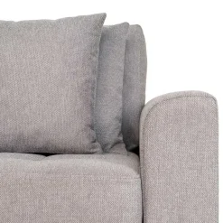 Best Wohnen Wohnzimmer Ecksofa in Hellgrau mit Buche - Lelyo