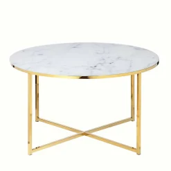 Wohnen Wohnzimmer Glastisch in Marmor Optik - Matchy