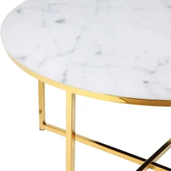 Wohnen Wohnzimmer Glastisch in Marmor Optik - Matchy