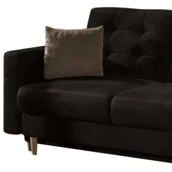 New Wohnen Wohnzimmer Klappcouch in Dunkelbraun Samt - Smento