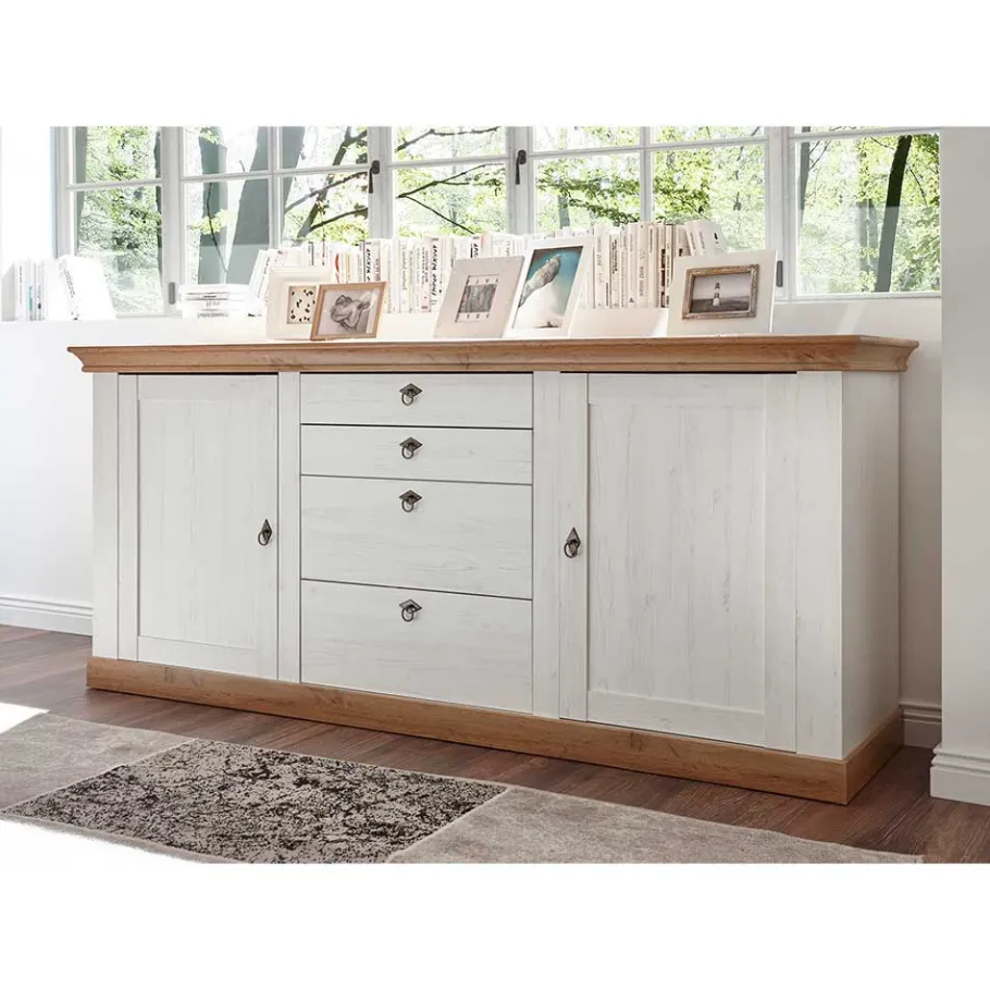 Discount Wohnen Wohnzimmer Landhausmöbel Set - Diatara (sechsteilig)