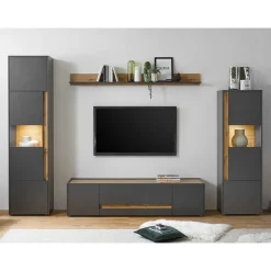 New Wohnen Wohnzimmer Möbel Wohnwand günstig - Ahilav (vierteilig)