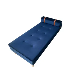Clearance Wohnen Wohnzimmer Polsterliege in Blau Samt - Symatra