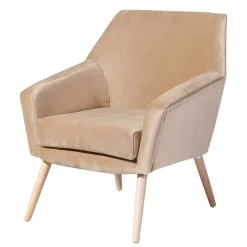 Hot Wohnen Wohnzimmer Polstersessel in Beige Samtvelours - Enzuena