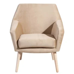 Hot Wohnen Wohnzimmer Polstersessel in Beige Samtvelours - Enzuena