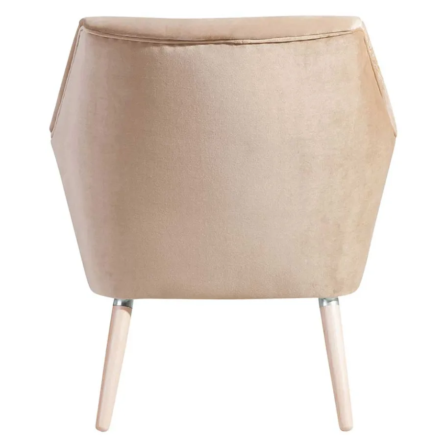 Hot Wohnen Wohnzimmer Polstersessel in Beige Samtvelours - Enzuena