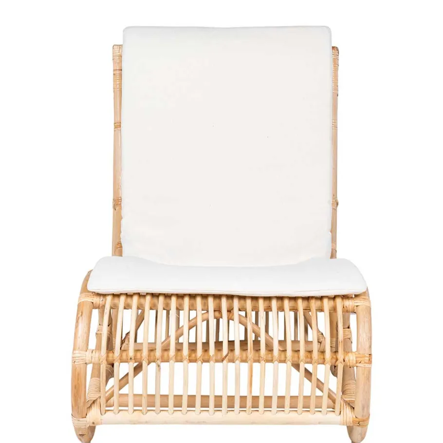 New Wohnen Wohnzimmer Rattan Loungestuhl in Natur - Abramas