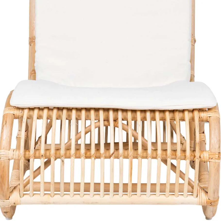 New Wohnen Wohnzimmer Rattan Loungestuhl in Natur - Abramas
