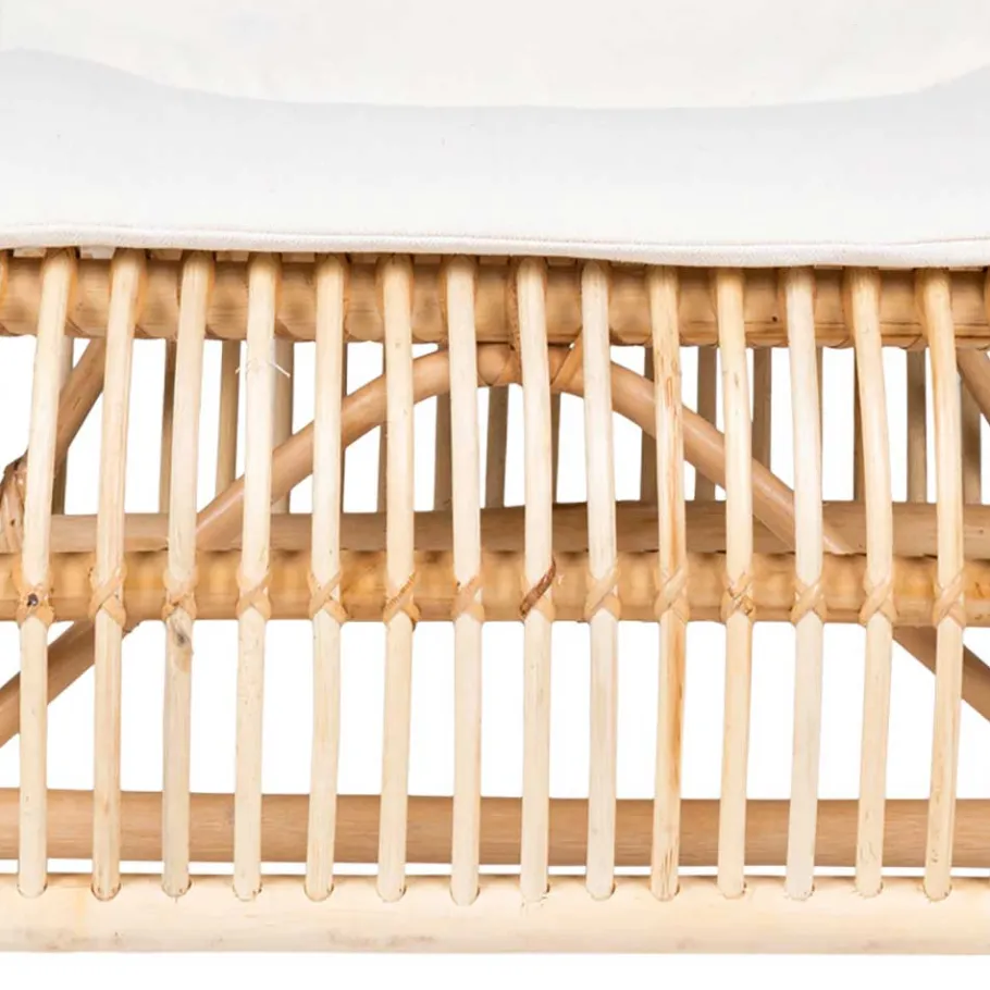 New Wohnen Wohnzimmer Rattan Loungestuhl in Natur - Abramas
