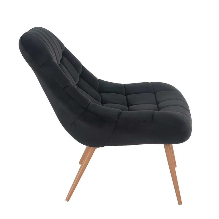 Clearance Wohnen Wohnzimmer Samtstuhl in Schwarz - Nocina
