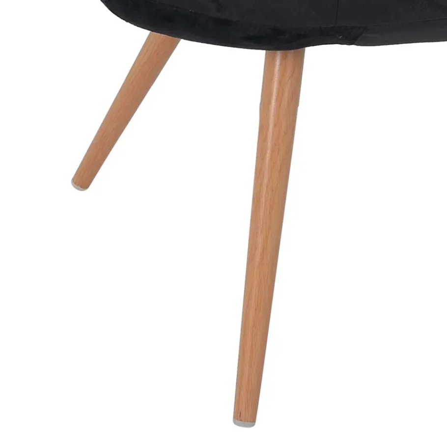 Clearance Wohnen Wohnzimmer Samtstuhl in Schwarz - Nocina